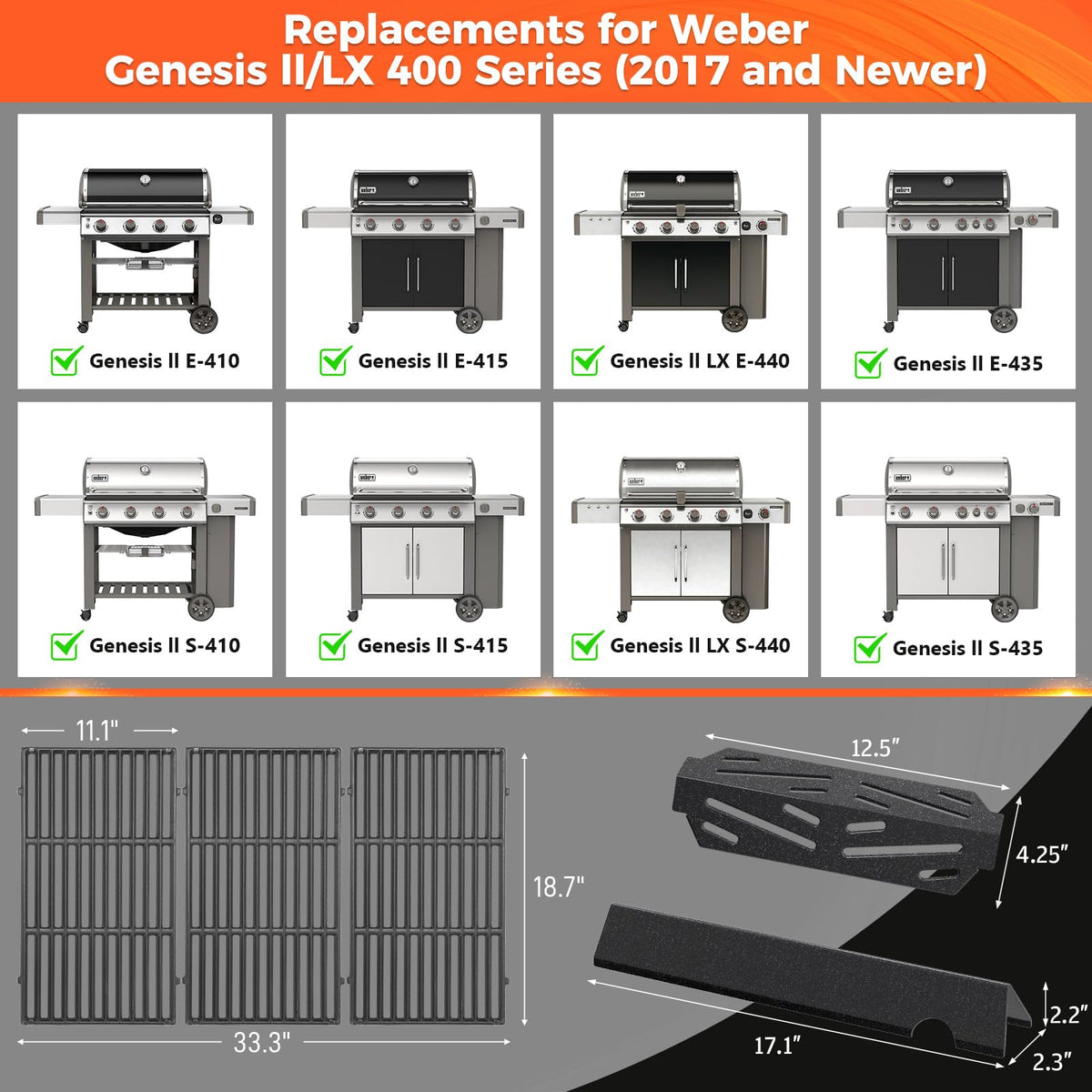 QuliMetal Genesis II flavorizer bars promote even heat and enhanced flavor.