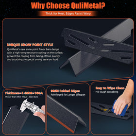 QuliMetal heat deflectors protect burners and improve heat control.