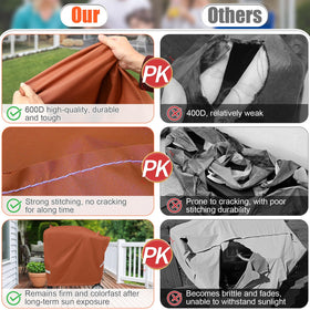 QuliMetal grill cover includes air vent and reflective tape for moisture control and visibility