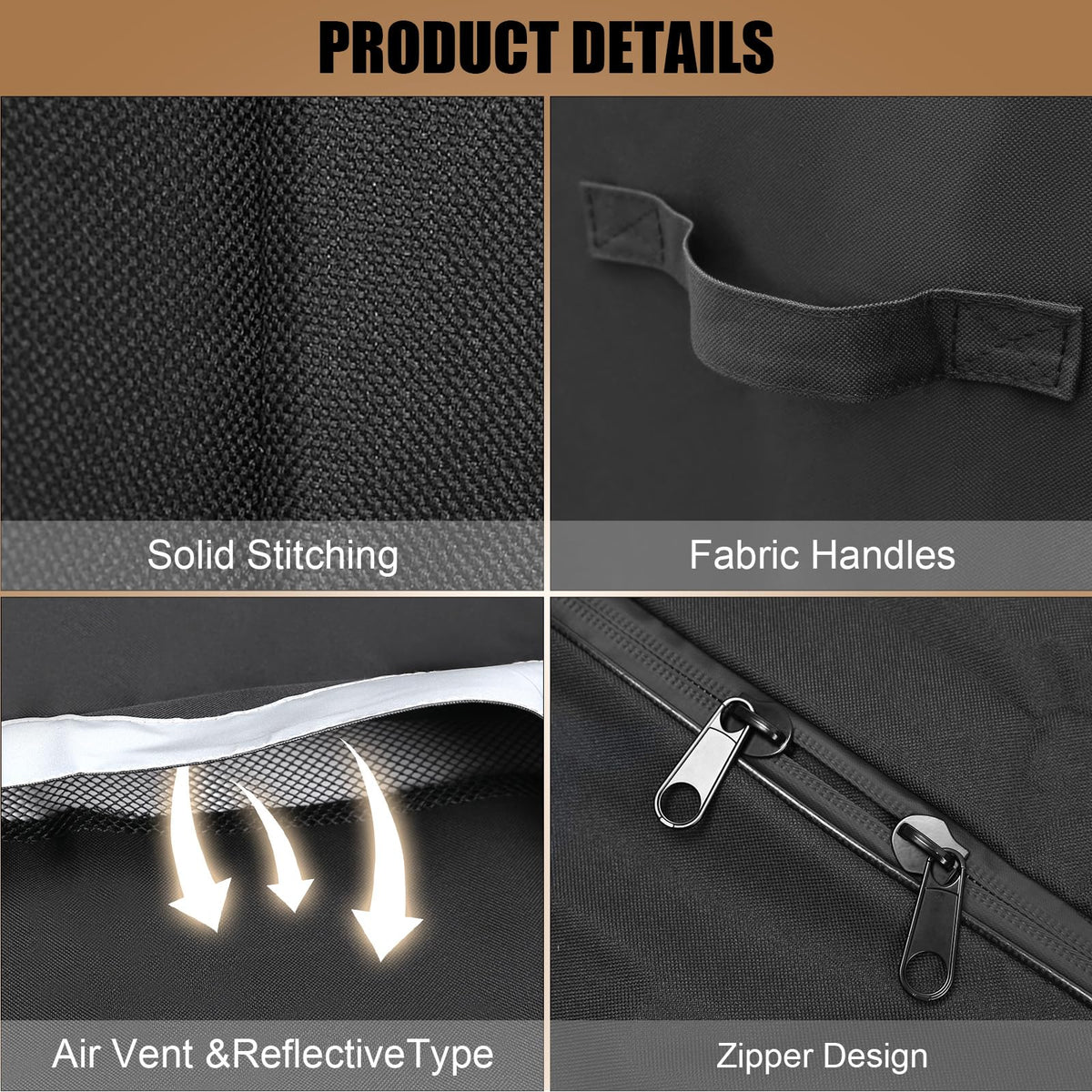 QuliMetal grill cover air-vent-visibility prevents moisture buildup and aids locating at night