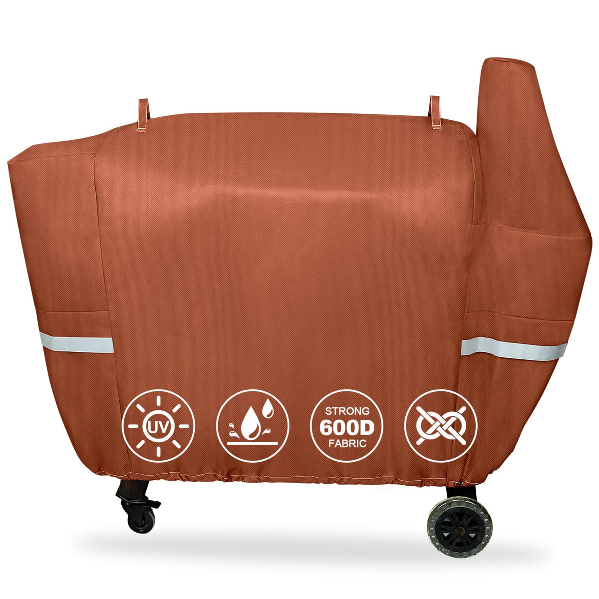 QuliMetal grill cover for Pit Boss Austin XL, front view, secure fit and rain protection