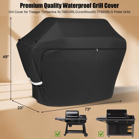 QuliMetal grill cover waterproof-fabric shields your grill in wet weather