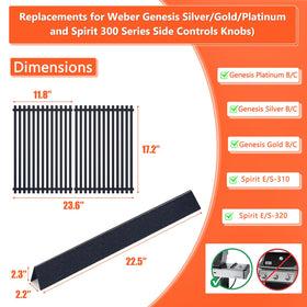 QuliMetal grill grates 17.2-inch ensure sturdy searing and clean grill marks.