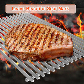QuliMetal grill setup with food demonstrates even searing and appealing appearance.