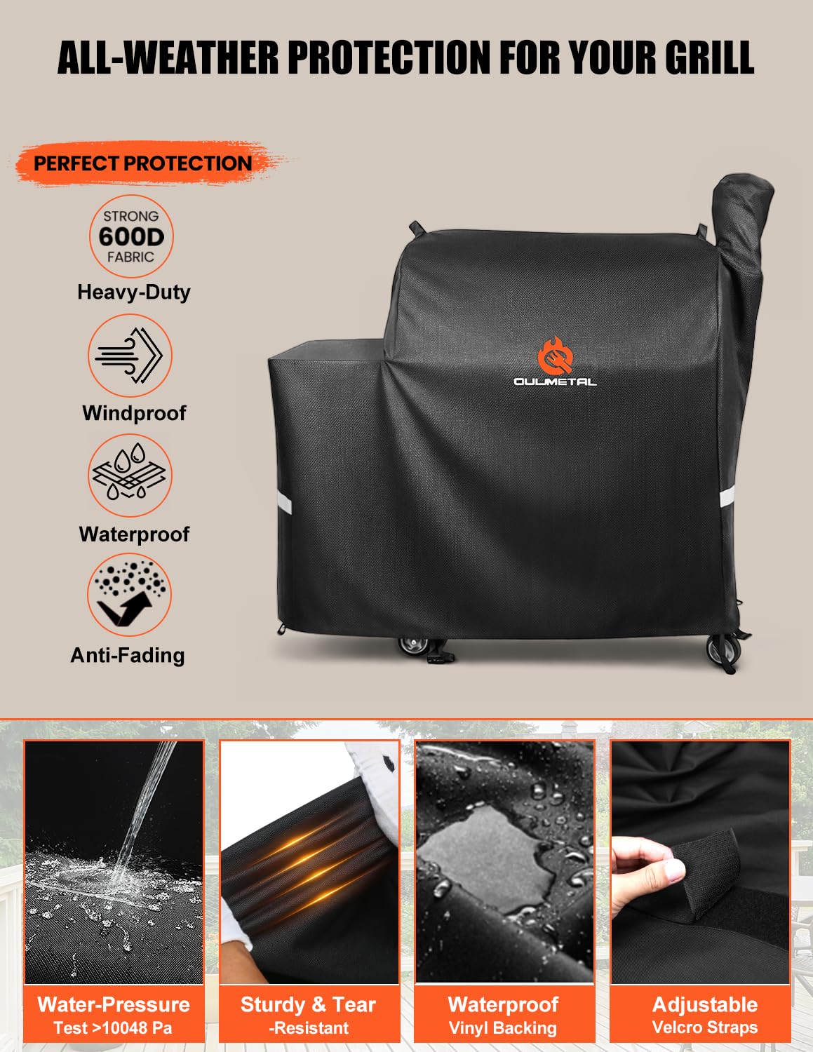 QuliMetal Rectec RT-700 cover back view with adjustable straps