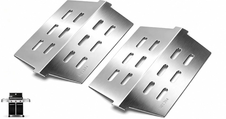 QuliMetal heat deflector Genesis 300 front view promotes even heat distribution