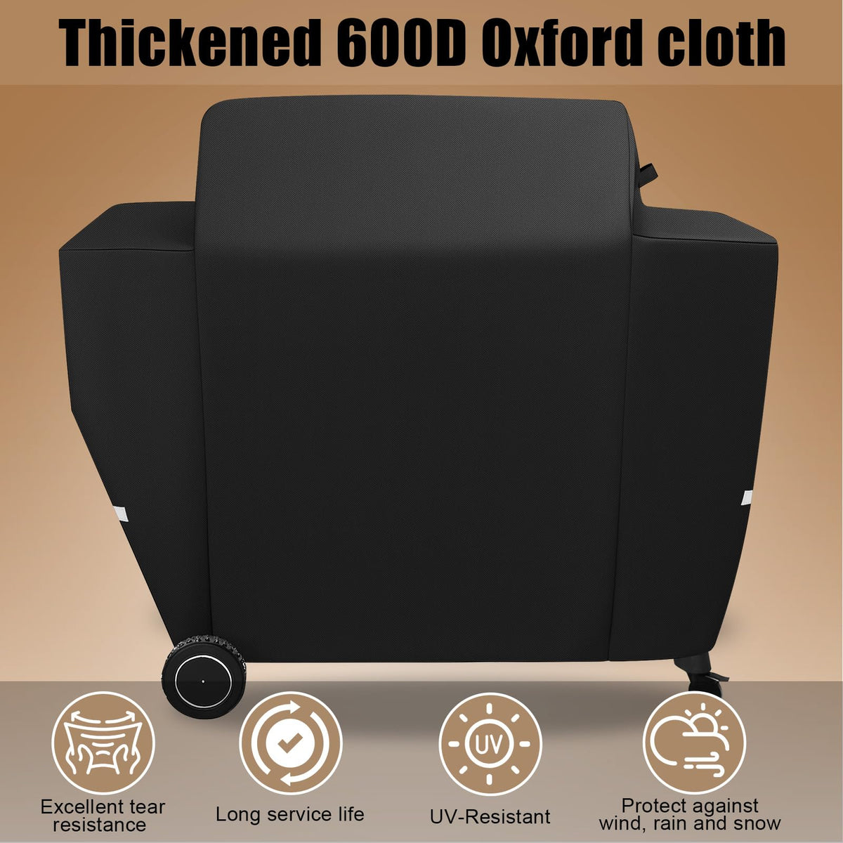 QuliMetal wind-resistant design keeps the Traeger cover secure during breezy days