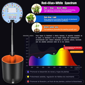 QUMAKU adjustable-height desk light positioned for flexible plant care