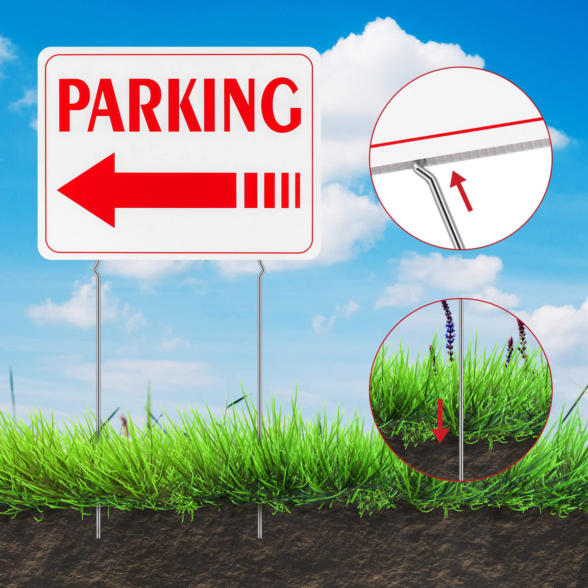Qunclay event parking sign enables easy setup at gatherings