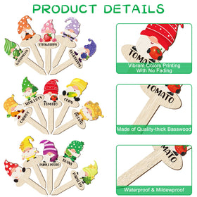 Qunclay gnome plant markers for potted plants aiding quick identification