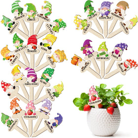 Qunclay gnome marker with vegetable labels for easy garden organization and care