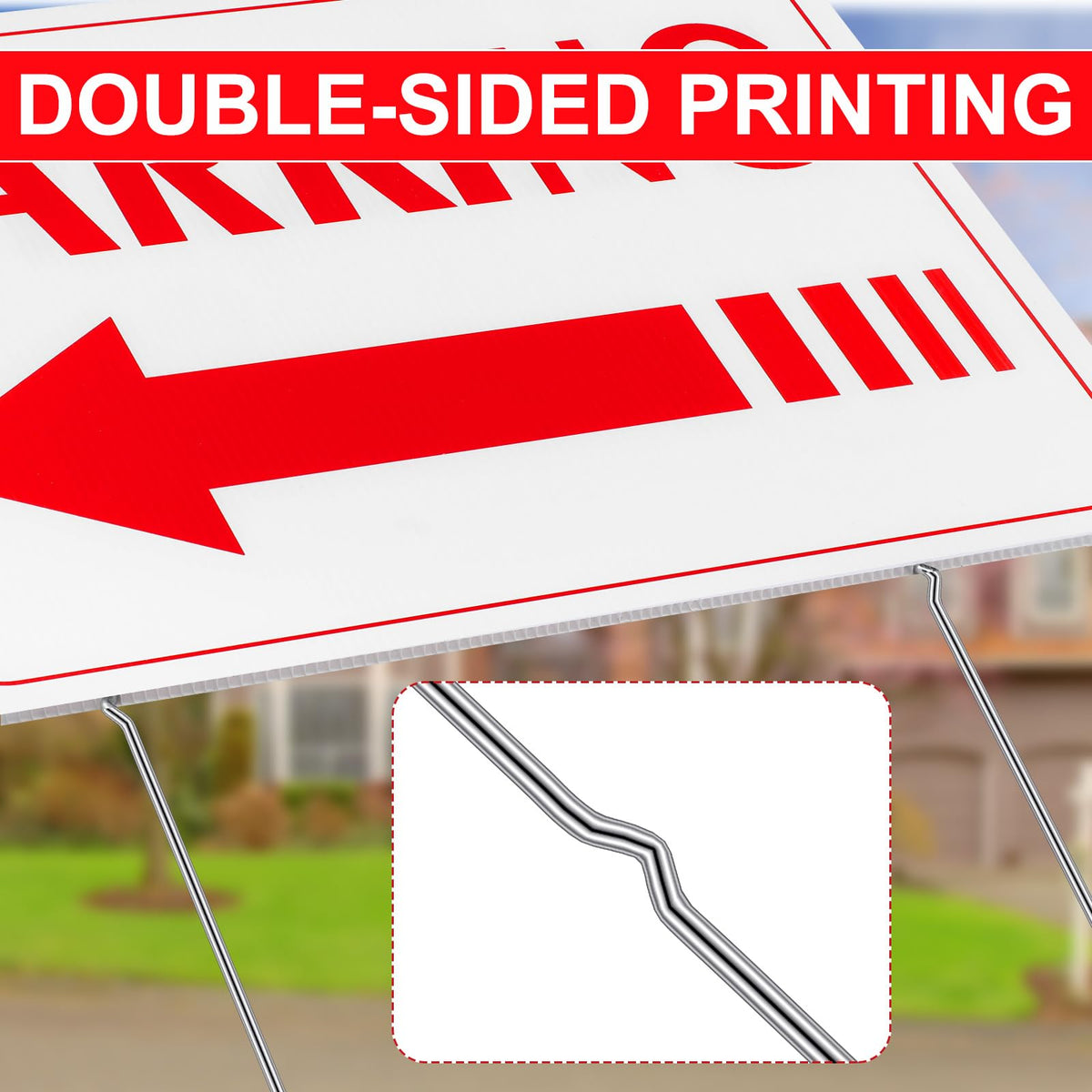 Qunclay guest parking sign with sturdy stakes for events