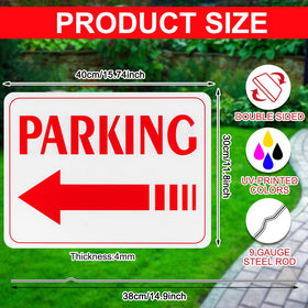 Qunclay red double-sided parking arrows sign for clear directions