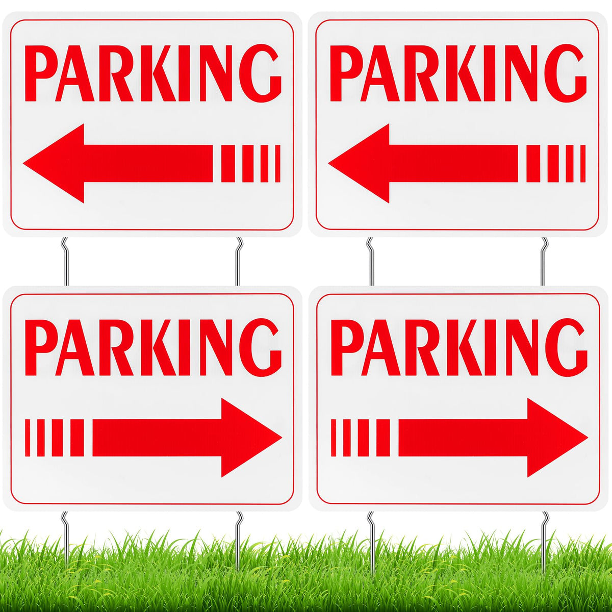 Qunclay parking signs four-pack with stakes for quick outdoor setup