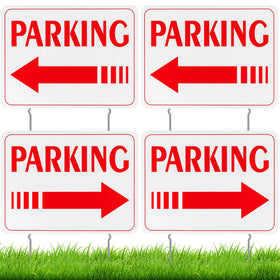 Qunclay parking signs four-pack with stakes for quick outdoor setup