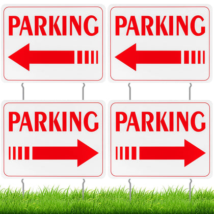 Qunclay parking signs four-pack with stakes for quick outdoor setup