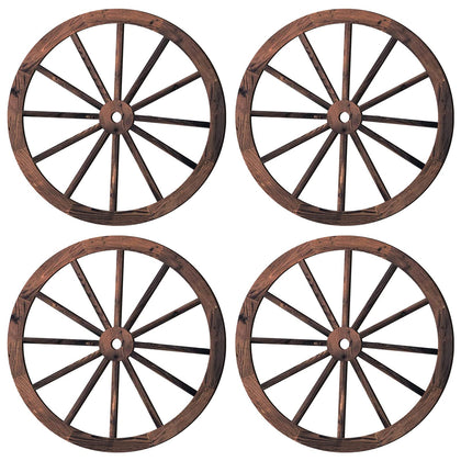 Qunclay wagon wheel collection four vintage wooden accents for versatile wall decor