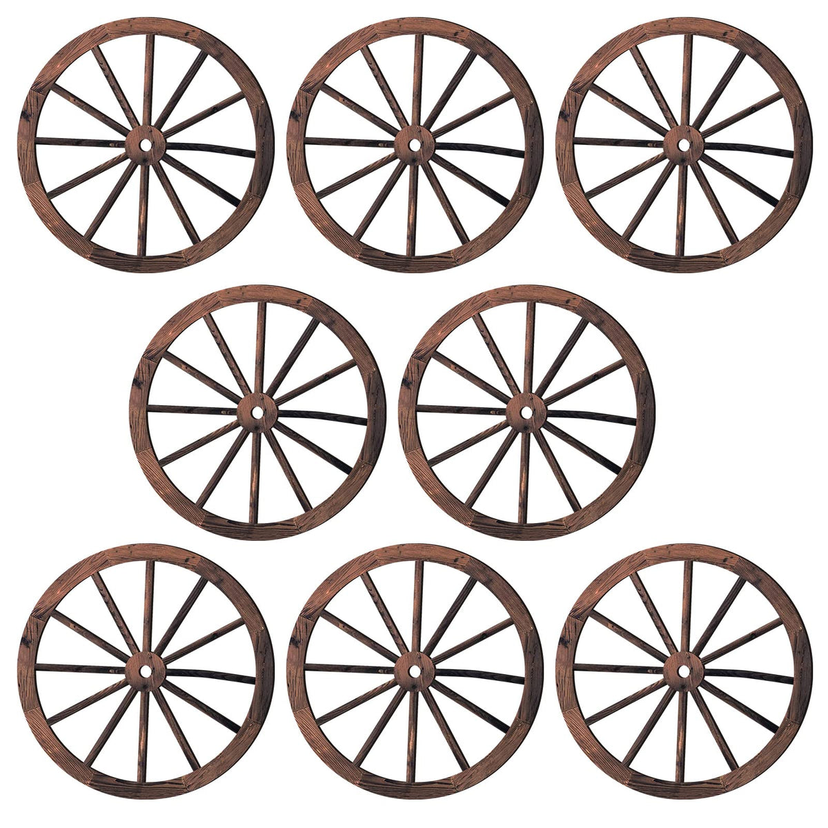 Qunclay wagon wheel wall decor showcases vintage charm for living rooms.