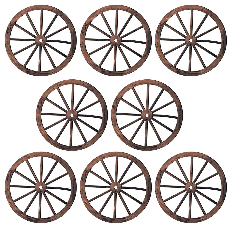 Qunclay wagon wheel wall decor showcases vintage charm for living rooms.