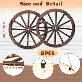 Qunclay wagon wheels provide lightweight, easy-to-hang accent for bars and patios.