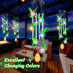 QUNPON hummingbird wind chime indoors creates romantic ambience.