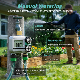 QUOBAS faucet connection shows standard 3/4 inch hose fit for easy setup.