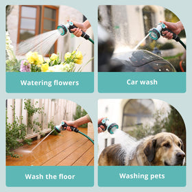 QUOBAS nozzle ideal for car wash and patio cleaning with versatile spray modes.