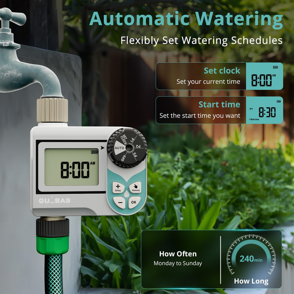 QUOBAS rain delay function demonstrates water saving capability