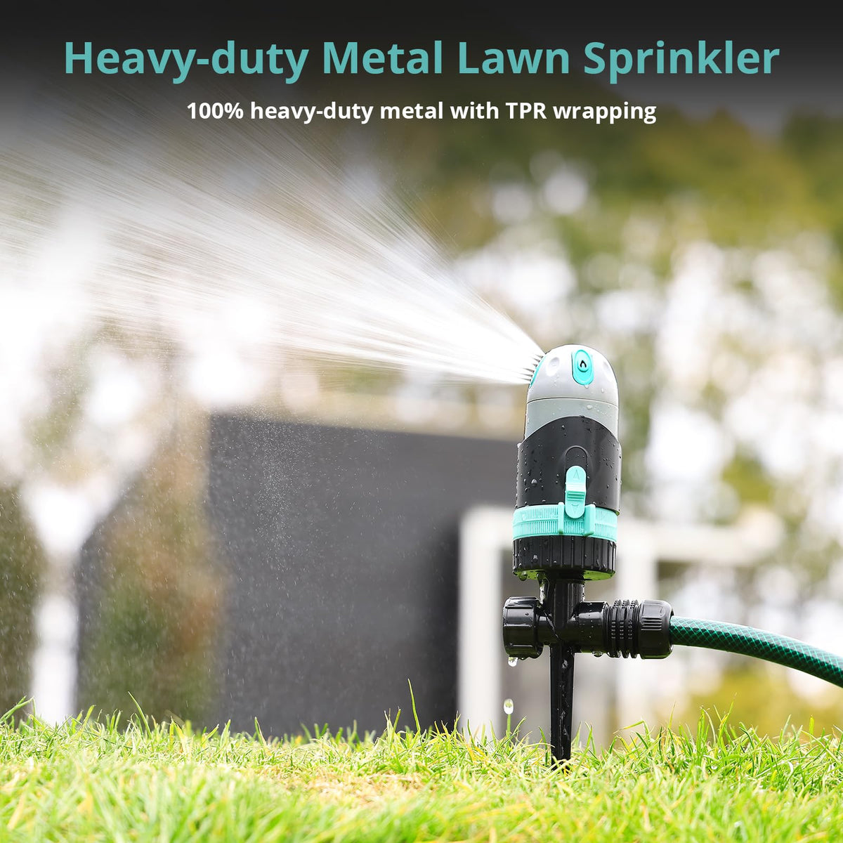 QUOBAS sprinkler-360-rotation: full coverage for large circular lawns.