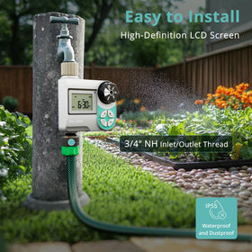 QUOBAS Sprinkler Timer automatic watering modes enable flexible routines.