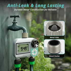 QUOBAS sprinkler timer standard hose connection suitable for common outdoor setups.