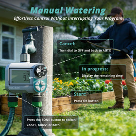 QUOBAS sprinkler timer weekly schedule feature enables tailored lawn watering plans.