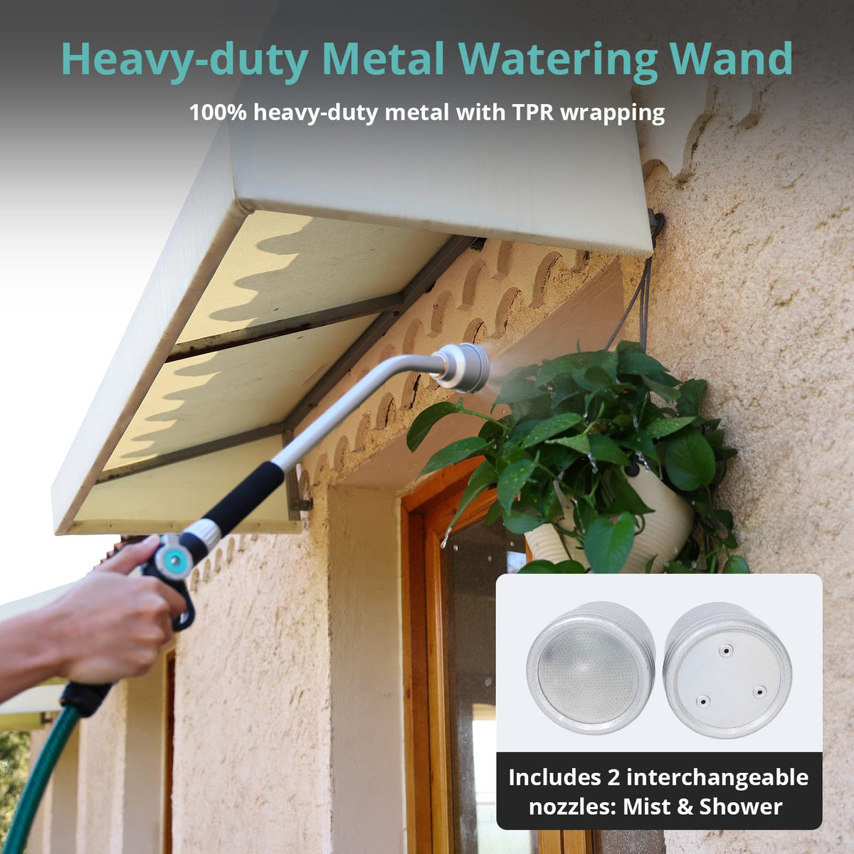 QUOBAS thumb control watering nozzle enables single-hand use