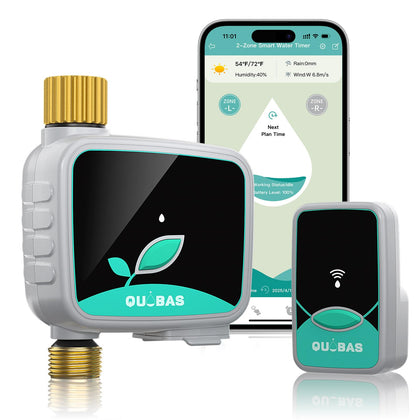 QUOBAS brass hose timer with brass inlet-outlet for reliable outdoor connections