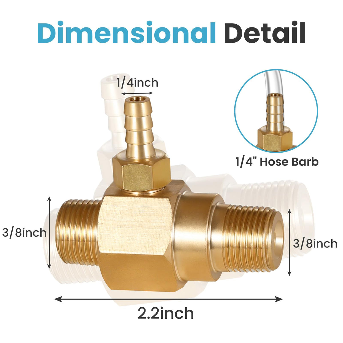 Quorvix 3-5 GPM flow injector with visible connections for compatibility checks