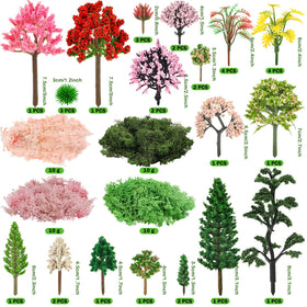 QUOZUO diorama miniature trees 3-8 cm for scalable landscape design.