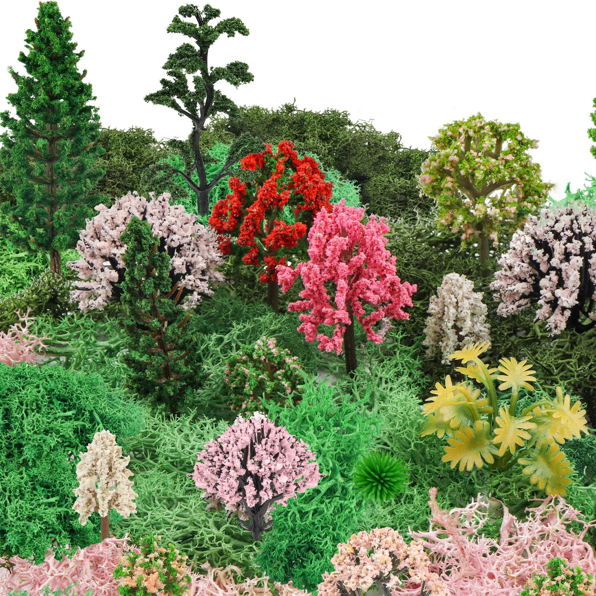 QUOZUO pink dry grass moss adds textured ground cover to mini scenes.