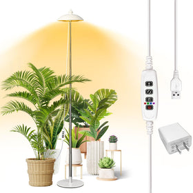 Quplavo LED floor grow light with base installation enables versatile corner placement.