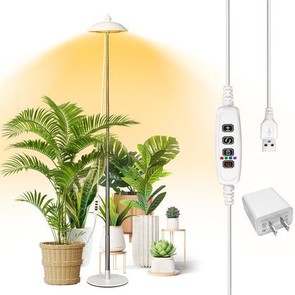Quplavo LED floor grow light with base installation enables versatile corner placement.