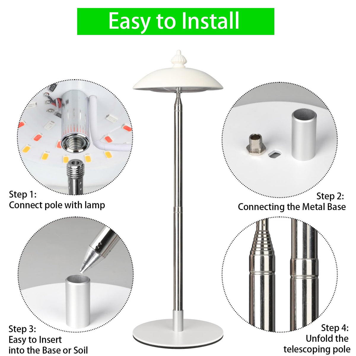 Quplavo height-adjustable stand adapts from 9.45 to 54 inches.