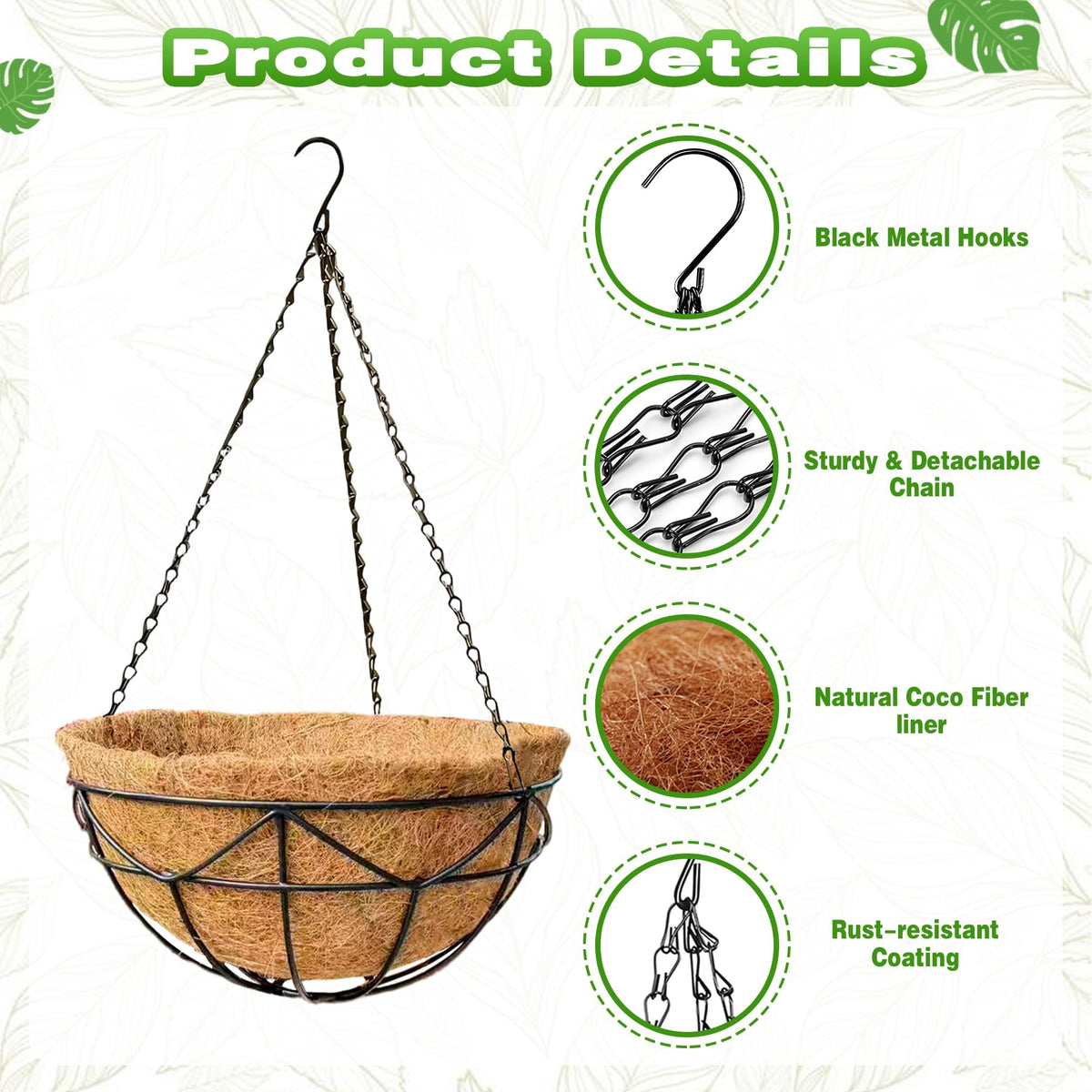 Qusuxi 12-inch diameter, 5.5-inch depth suitable for a variety of plants.