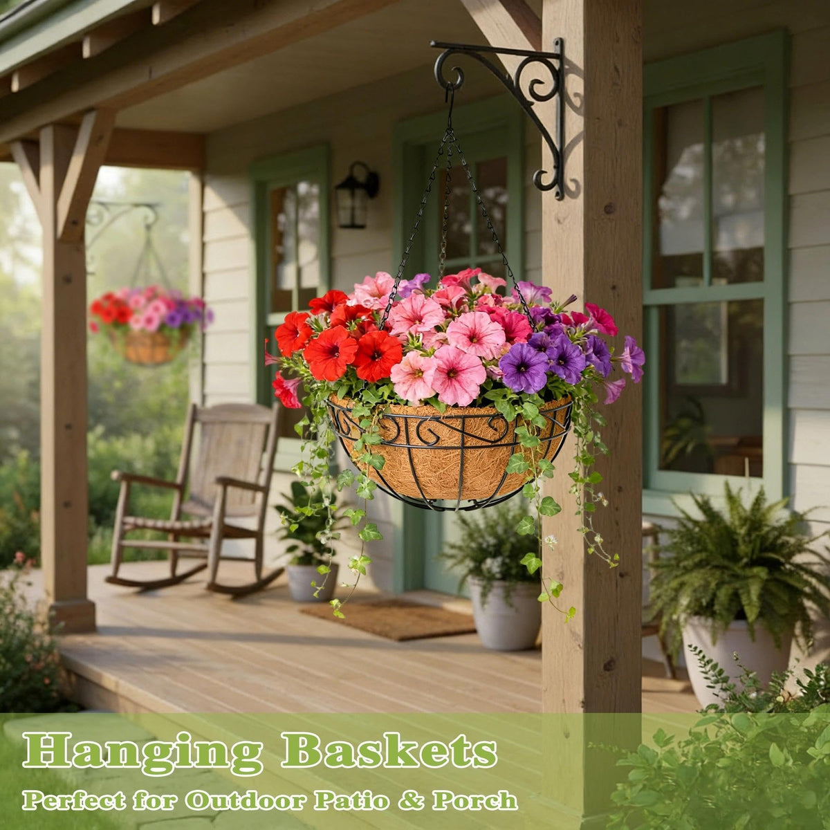 Qusuxi hanging planter for flowers, succulents, and greens
