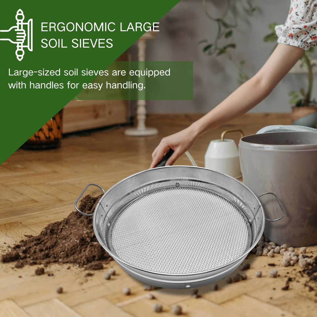 QUTIING galvanized sifter delivers durable performance for heavy gardening tasks.