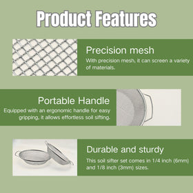 QUTIING gravel sifter tool helps remove debris from soil efficiently.