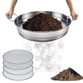 QUTIING soil sifter with handles speeds garden bed prep and soil screening.