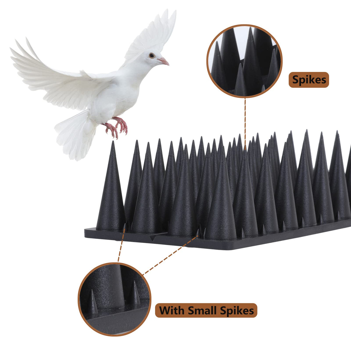 Quunoot Bird Spikes fence installation showing easy mounting