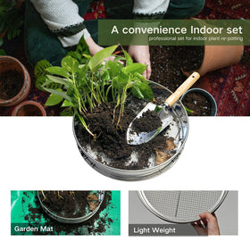 QUTIING sifter helps separate debris, weeds, and gravel for gardening projects.