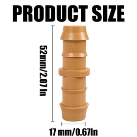 Quweiz 17mm barbed coupling for leak-proof tubing connections.