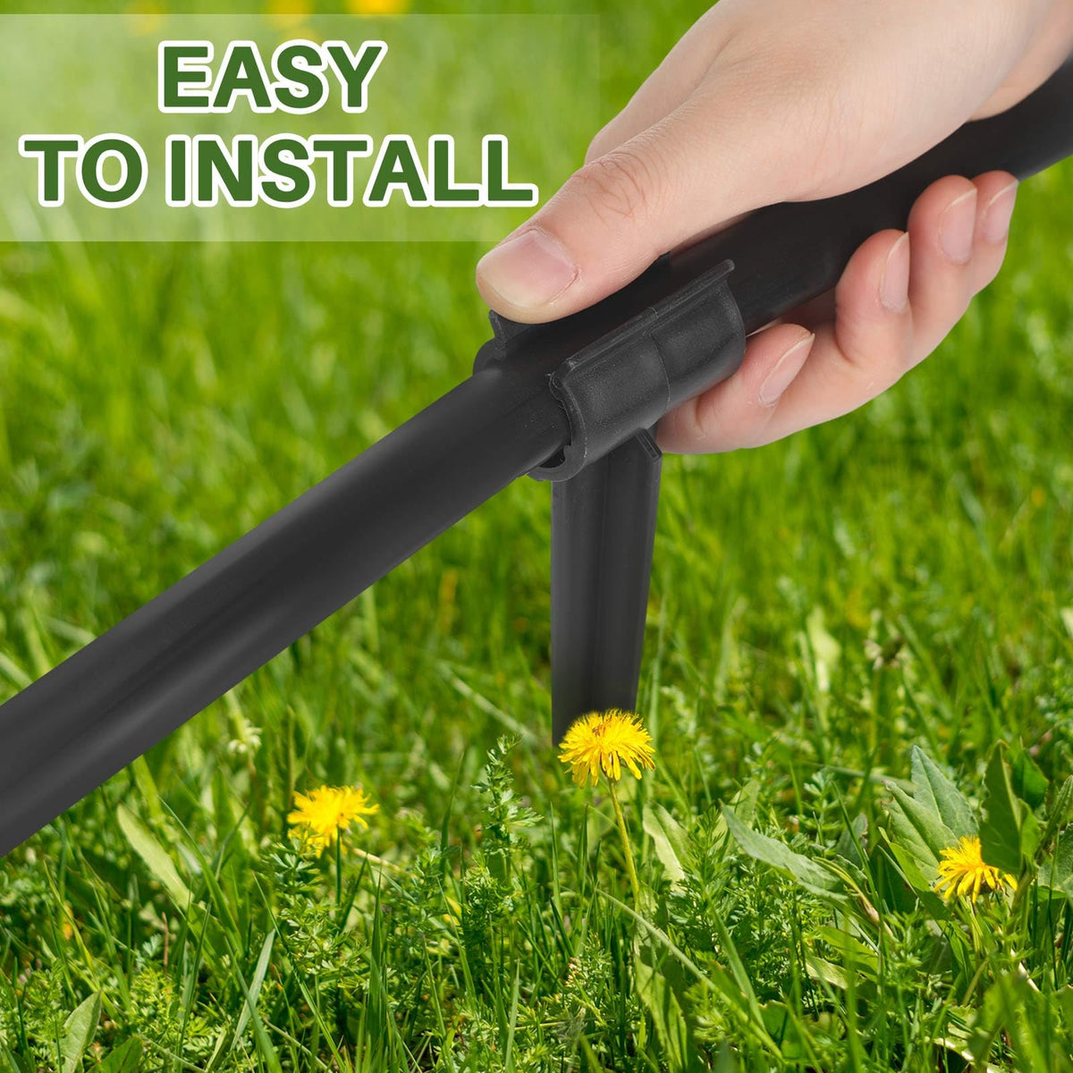 Quzzil half-inch pipe stake fit supports drip lines reliably.
