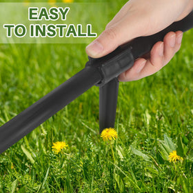 Quzzil half-inch pipe stake fit supports drip lines reliably.